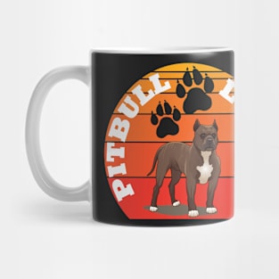 Retro Sunset Pit Bull Mug